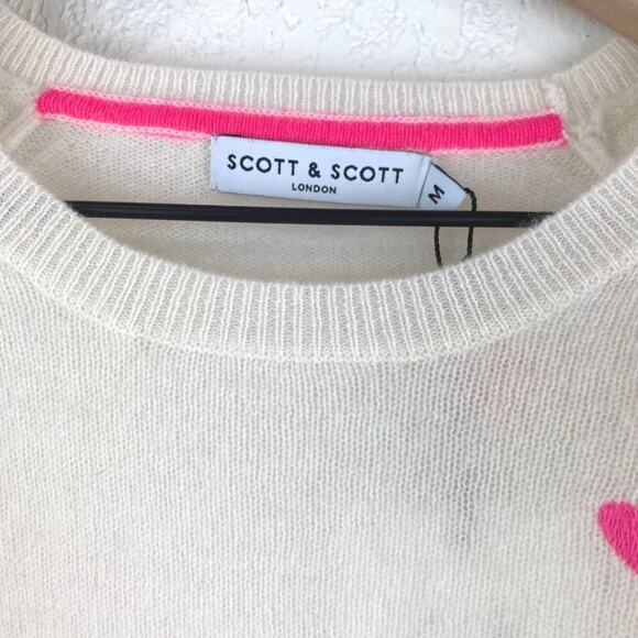 NWT Scott & Scott London Mini Multi-Colored Hearts Sweater M - Picture 7 of 11